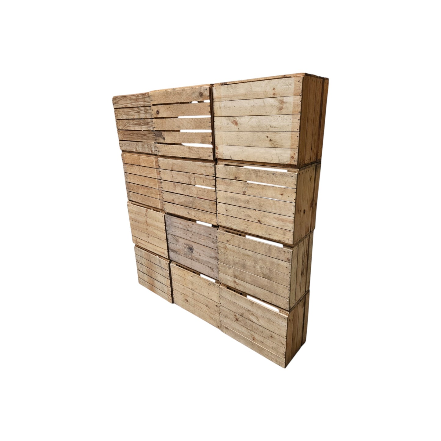 Holzkisten 12er Set 50 x 40 x 30cm Vintage Natur massiv und stabil