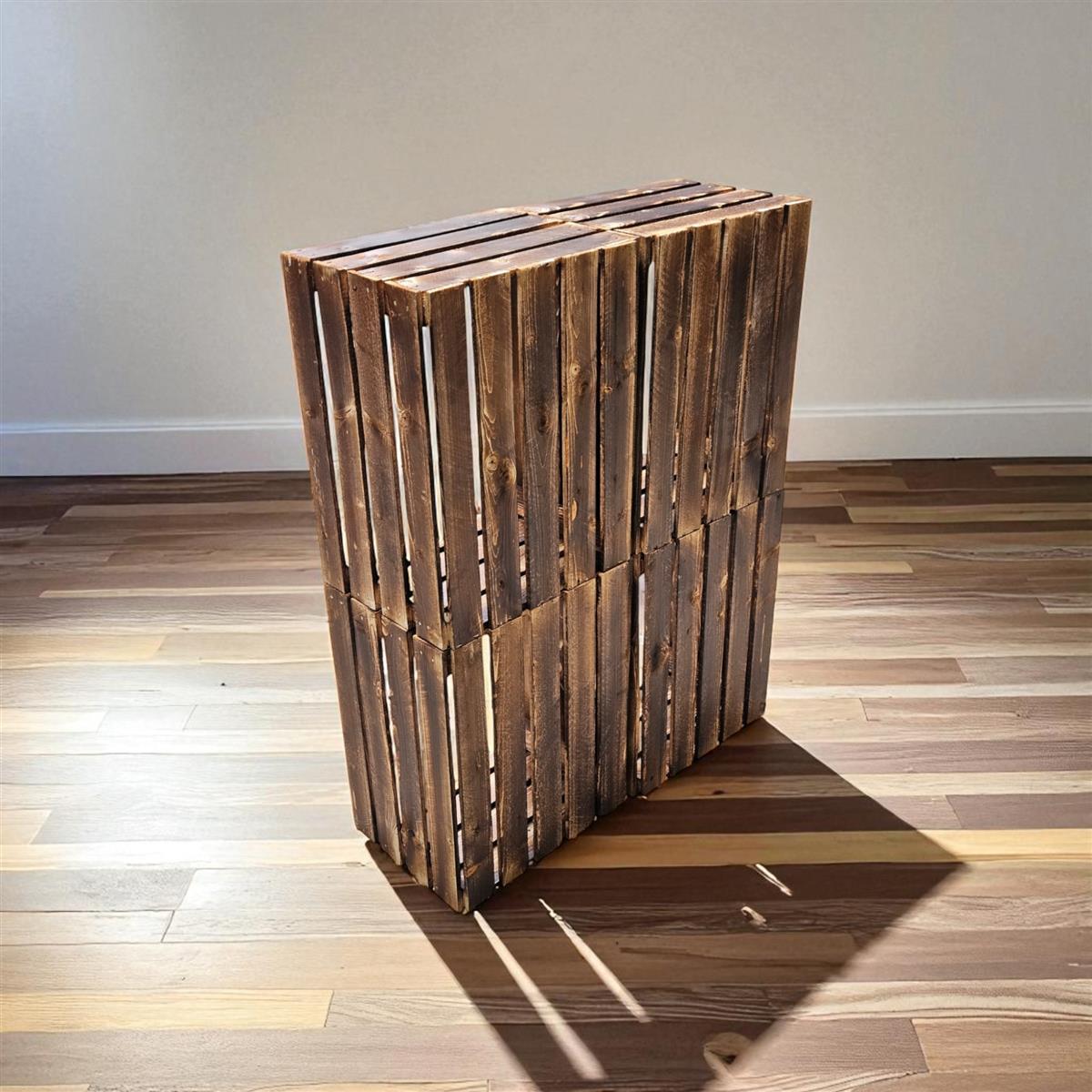 Coffrets en bois lot de 4 vintage flammé 50 x 40 x 30cm