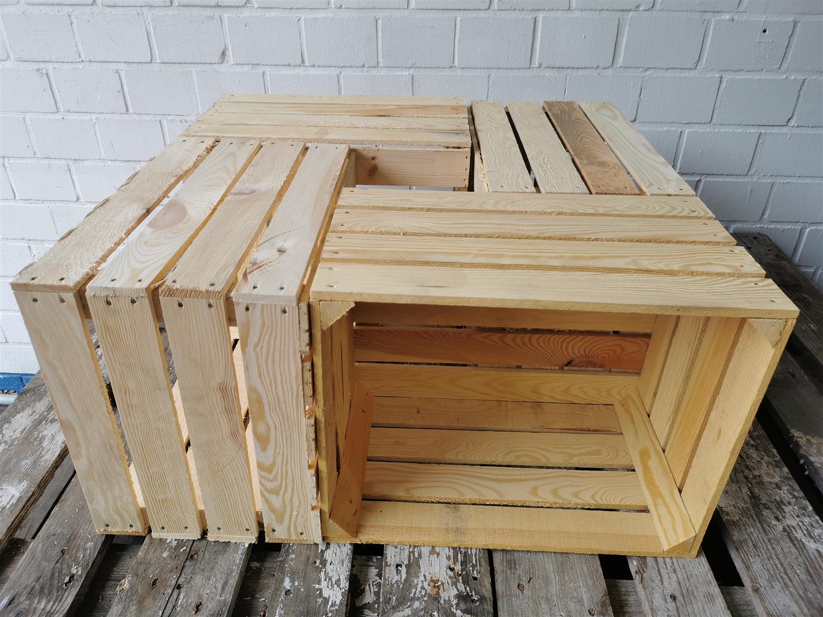 Holzkisten Weinkisten Obstkisten Couchtisch Regal Neu 50 x 40 x 30cm im 4er SET