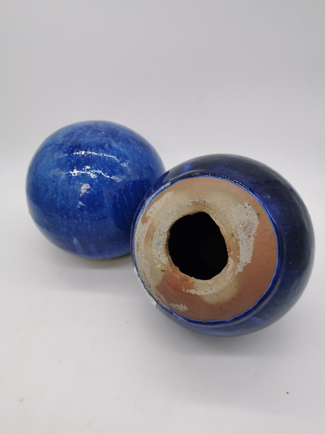 Gartenkugel Rosenkugel Keramik 28cm Royal Blau glasiert