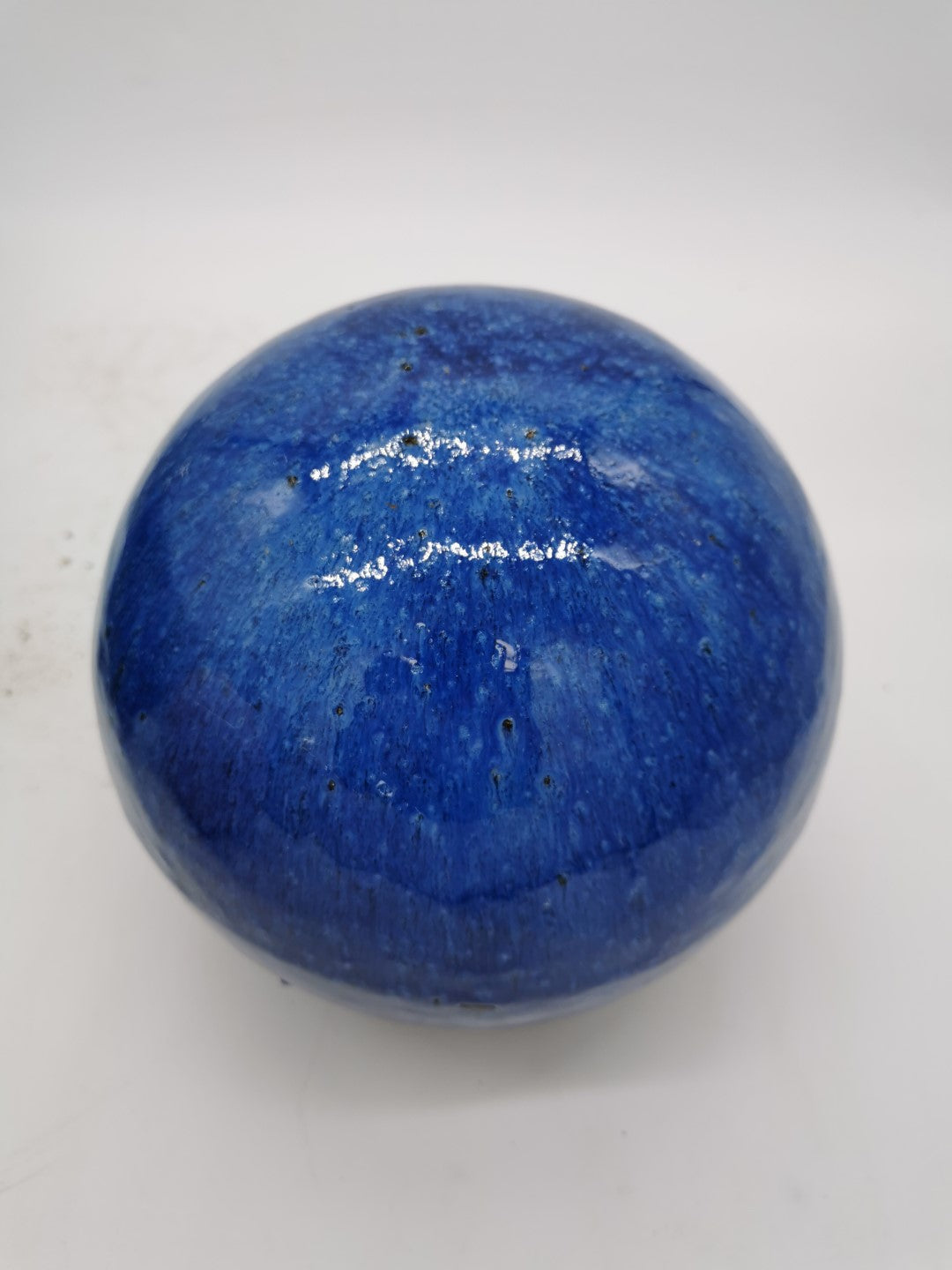 Gartenkugel Rosenkugel Keramik 28cm Royal Blau glasiert