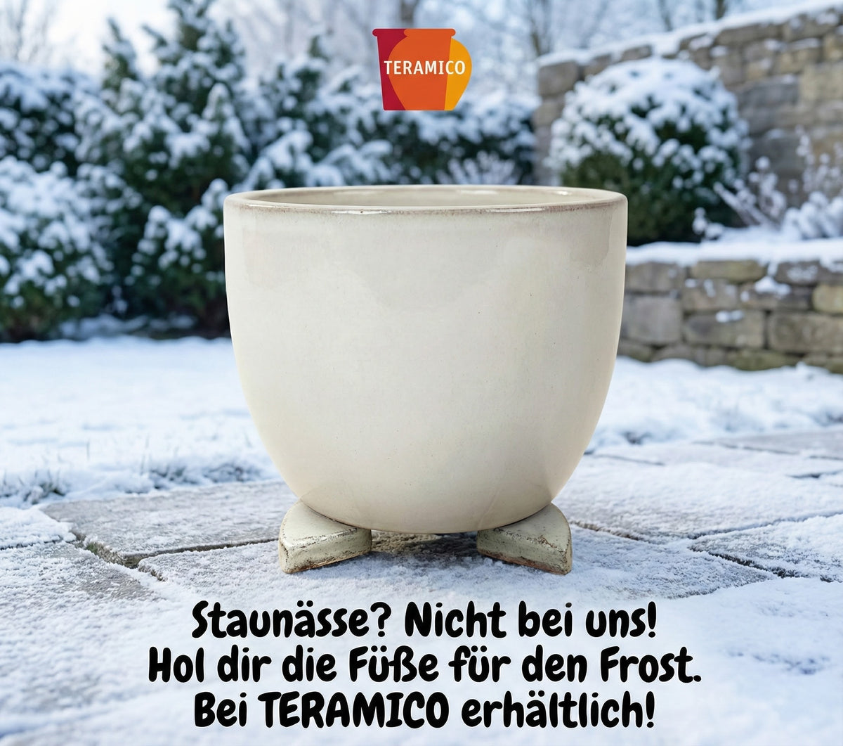 Keramik Untersetzer Grau-Weiß – Ø 40 cm (XXL) – Wasserdicht & Handgefertigt