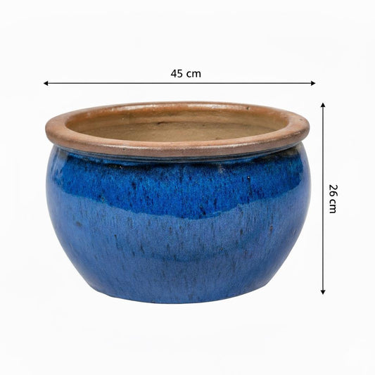 Blumentopf Pflanzgefäß Keramik Modell "Bavaria" 45cm Royal Blau