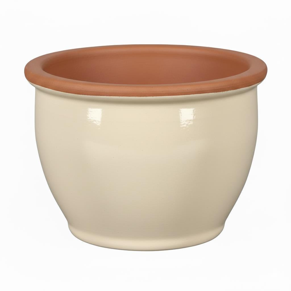 Blumentopf Pflanzgefäß aus Keramik Modell "Roma" 18cm Creme