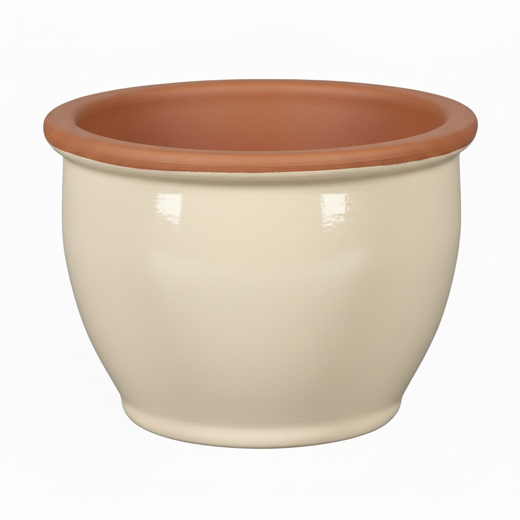Blumentopf Pflanzgefäß aus Keramik Modell "Roma" 18cm Creme