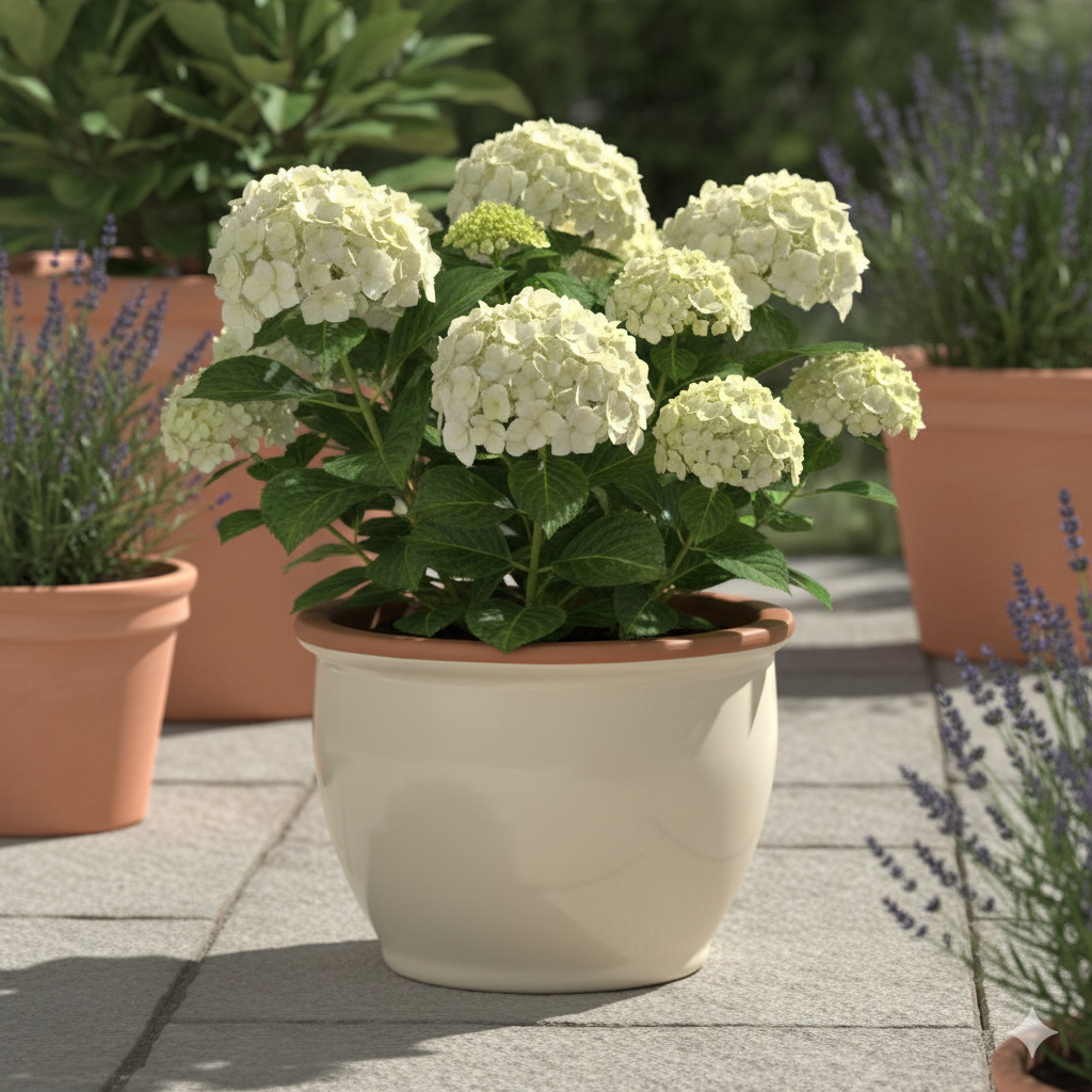 Blumentopf Pflanzgefäß aus Keramik Modell "Roma" 18cm Creme