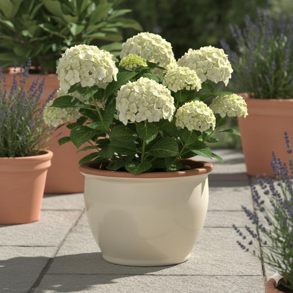 Blumentopf Pflanzgefäß aus Keramik Modell "Roma" 24cm Creme