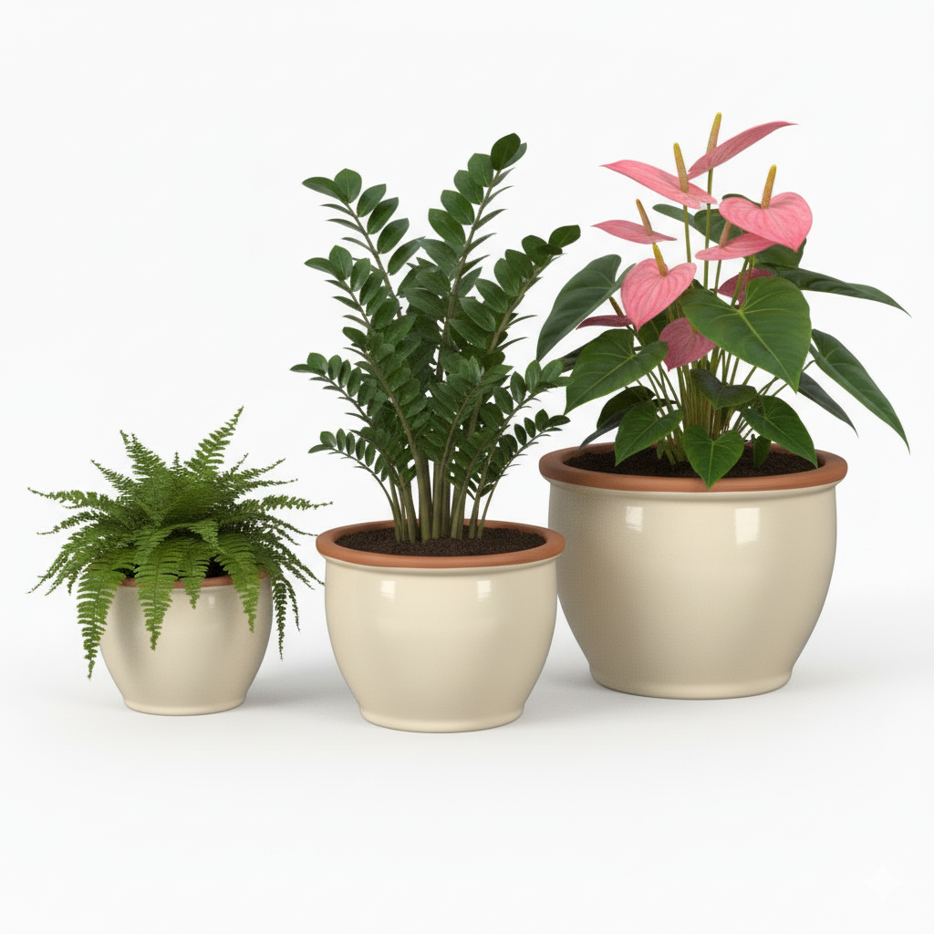 Blumentopf Pflanzgefäß aus Keramik Modell "Roma" 18cm Creme