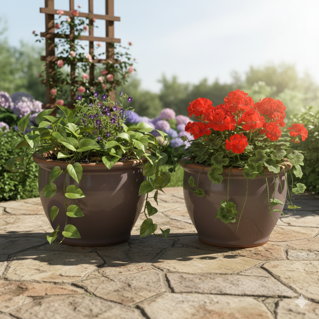 Blumentopf Pflanzgefäß aus Keramik Modell "Roma" 18cm Lavendel