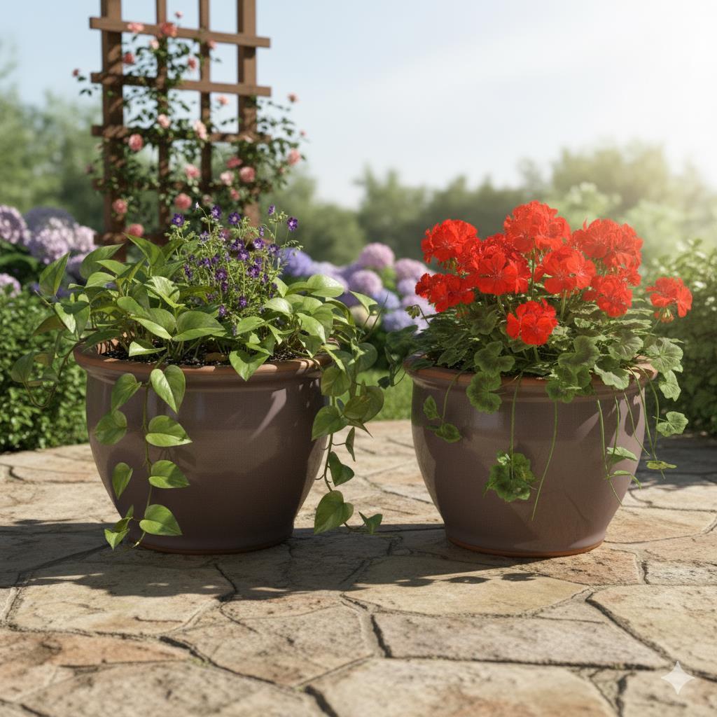 Blumentopf Pflanzgefäß aus Keramik Modell "Roma" 30cm Lavendel