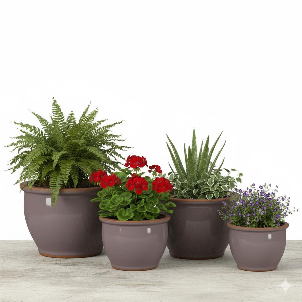 Blumentopf Pflanzgefäß aus Keramik Modell "Roma" 30cm Lavendel