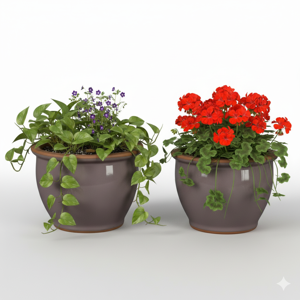 Blumentopf Pflanzgefäß aus Keramik Modell "Roma" 18cm Lavendel