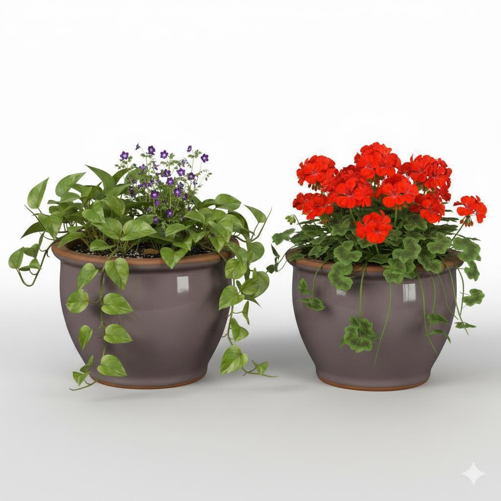 Blumentopf Pflanzgefäß aus Keramik Modell "Roma" 30cm Lavendel