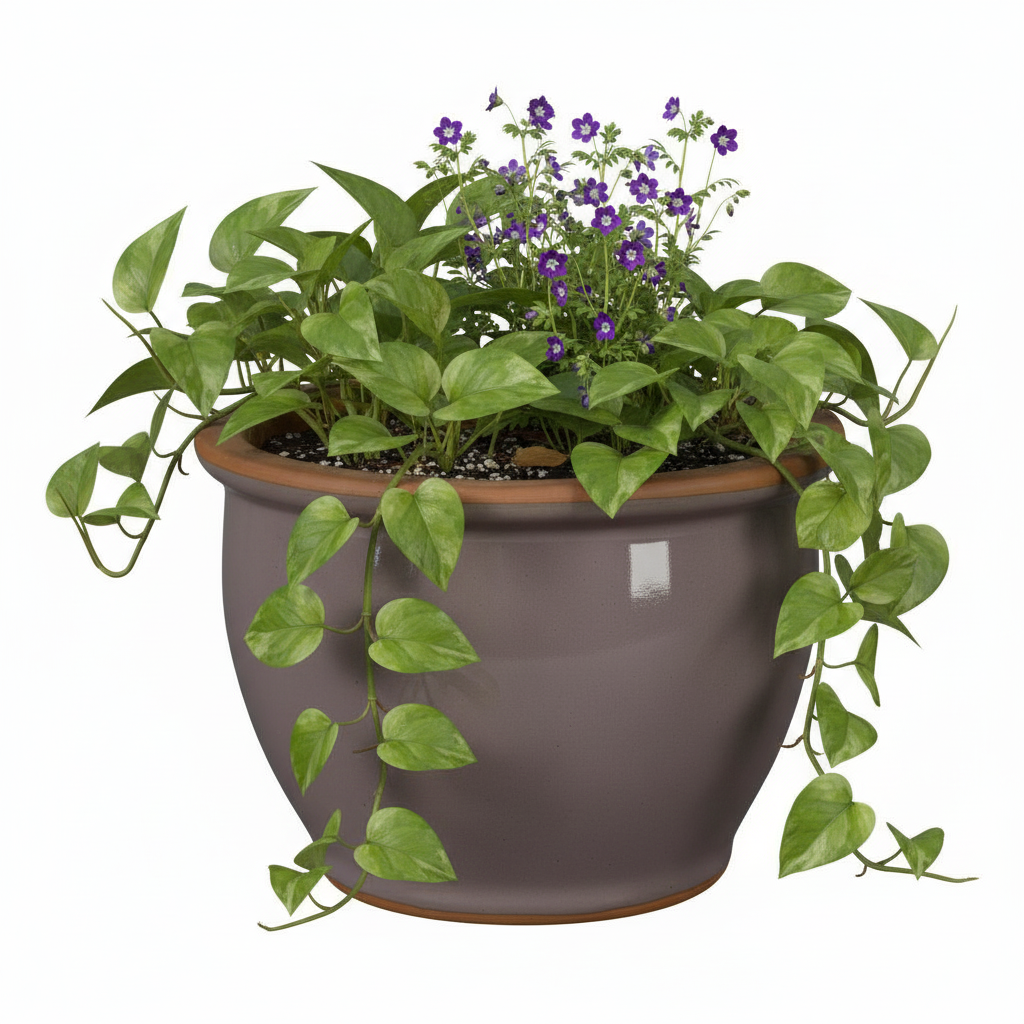 Blumentopf Pflanzgefäß aus Keramik Modell "Roma" 18cm Lavendel