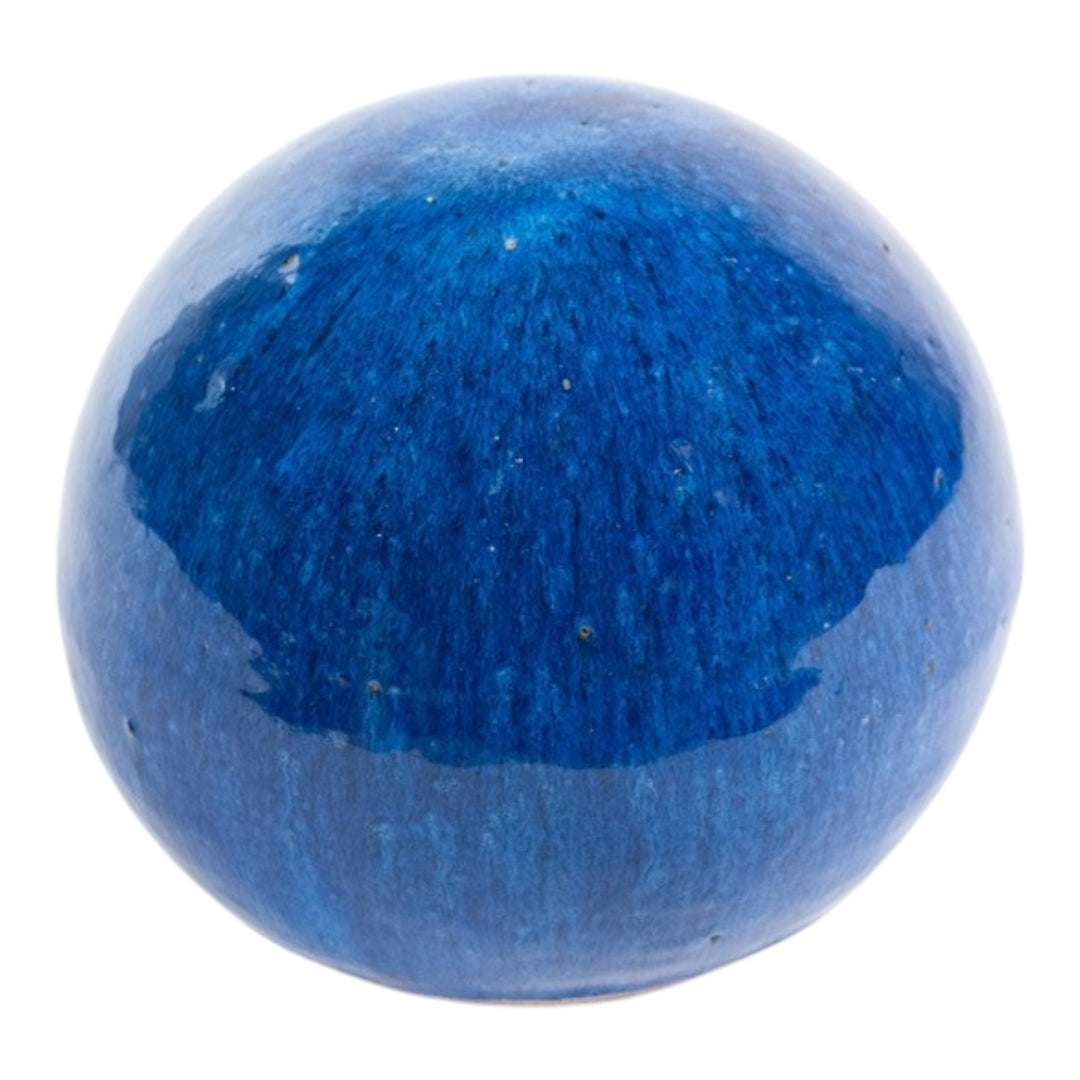 Gartenkugel Keramik 12cm Royal Blau glasiert