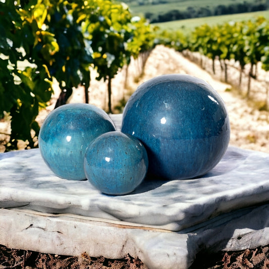 Gartenkugel Rosenkugel Keramik 28cm Jade Grün