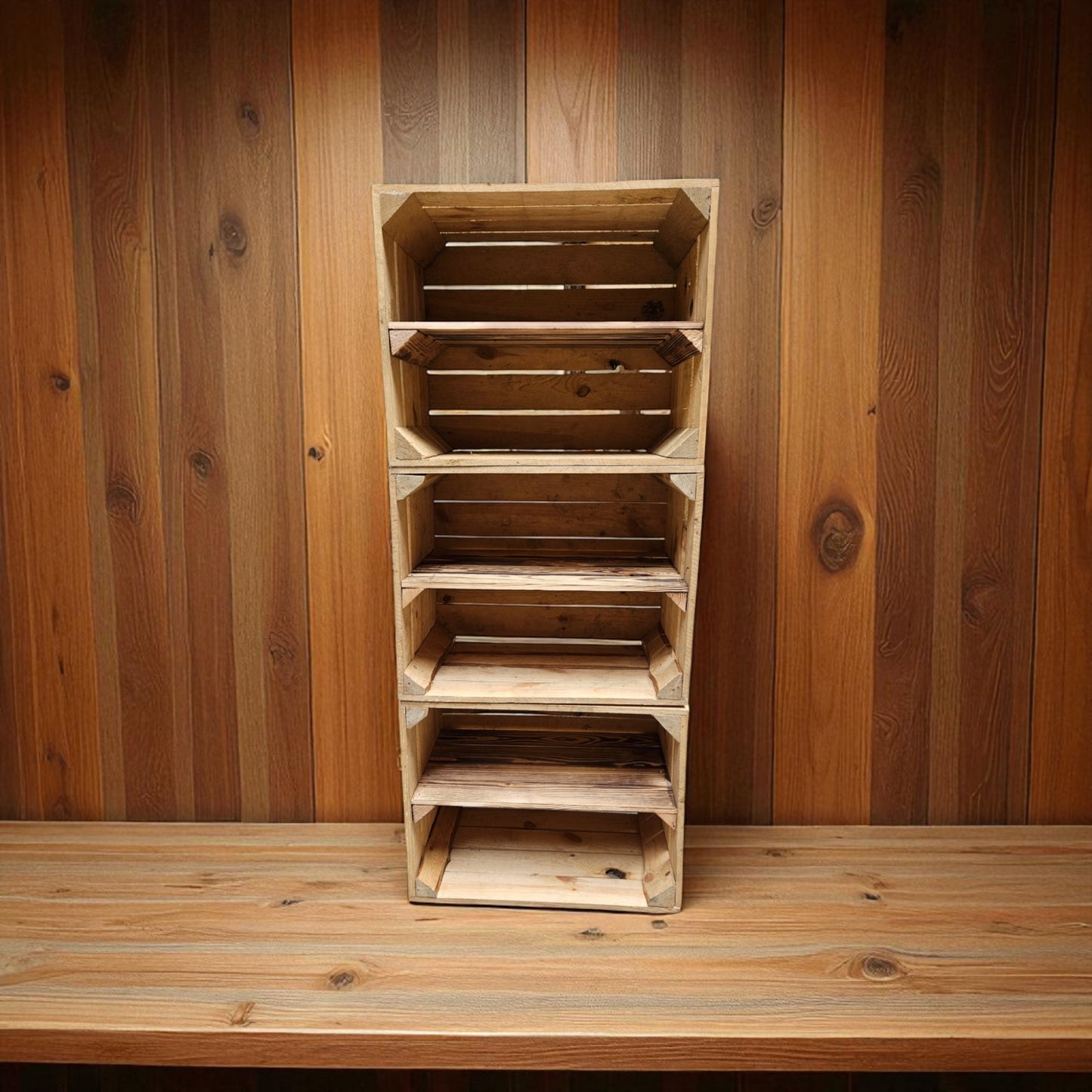 Holzkisten Vintage 3er Set 50 x 40 x 30cm Ablage Lang