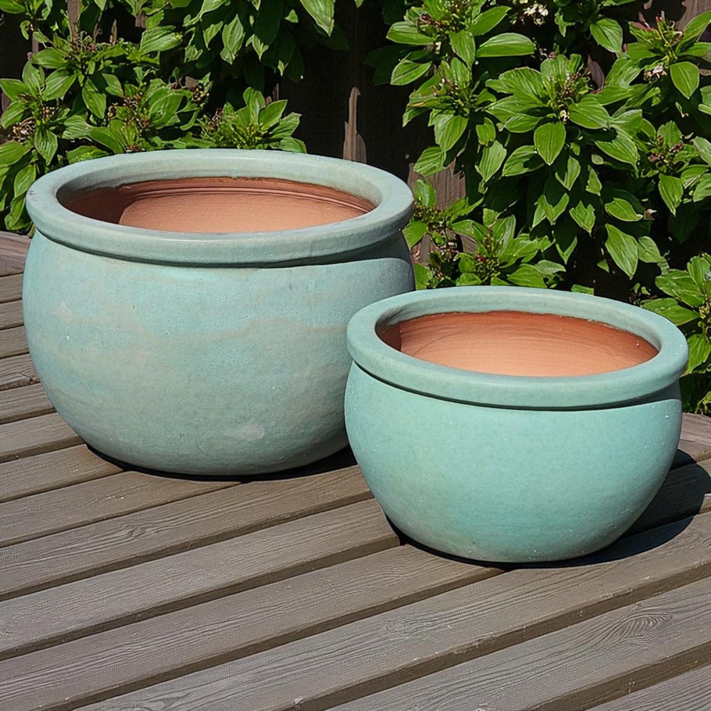 Cache-pot en céramique modèle « Bavaria » 40 cm Vert Jade