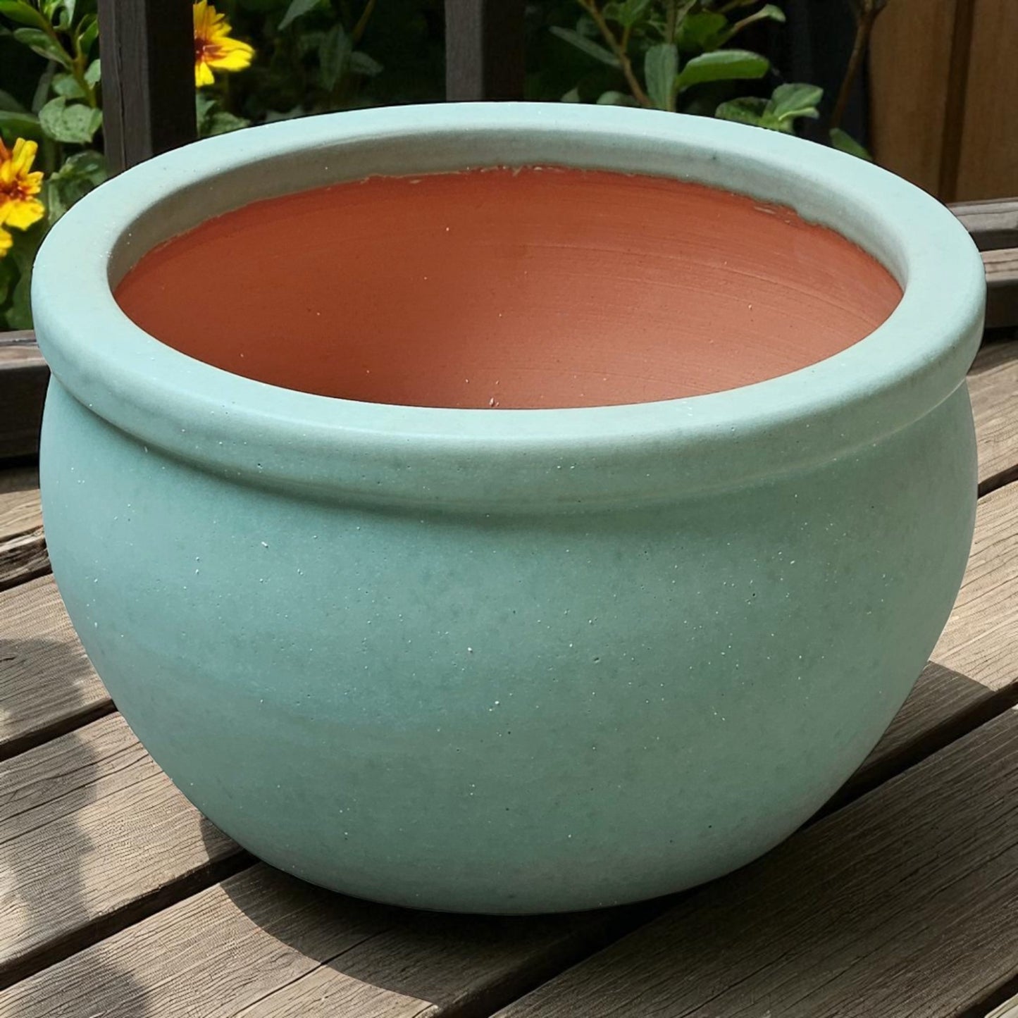 Cache-pot en céramique modèle « Bavaria » 40 cm Vert Jade
