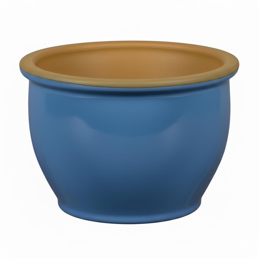 Blumentopf Pflanzgefäß aus Keramik Modell "Roma" 38cm Soft Blau