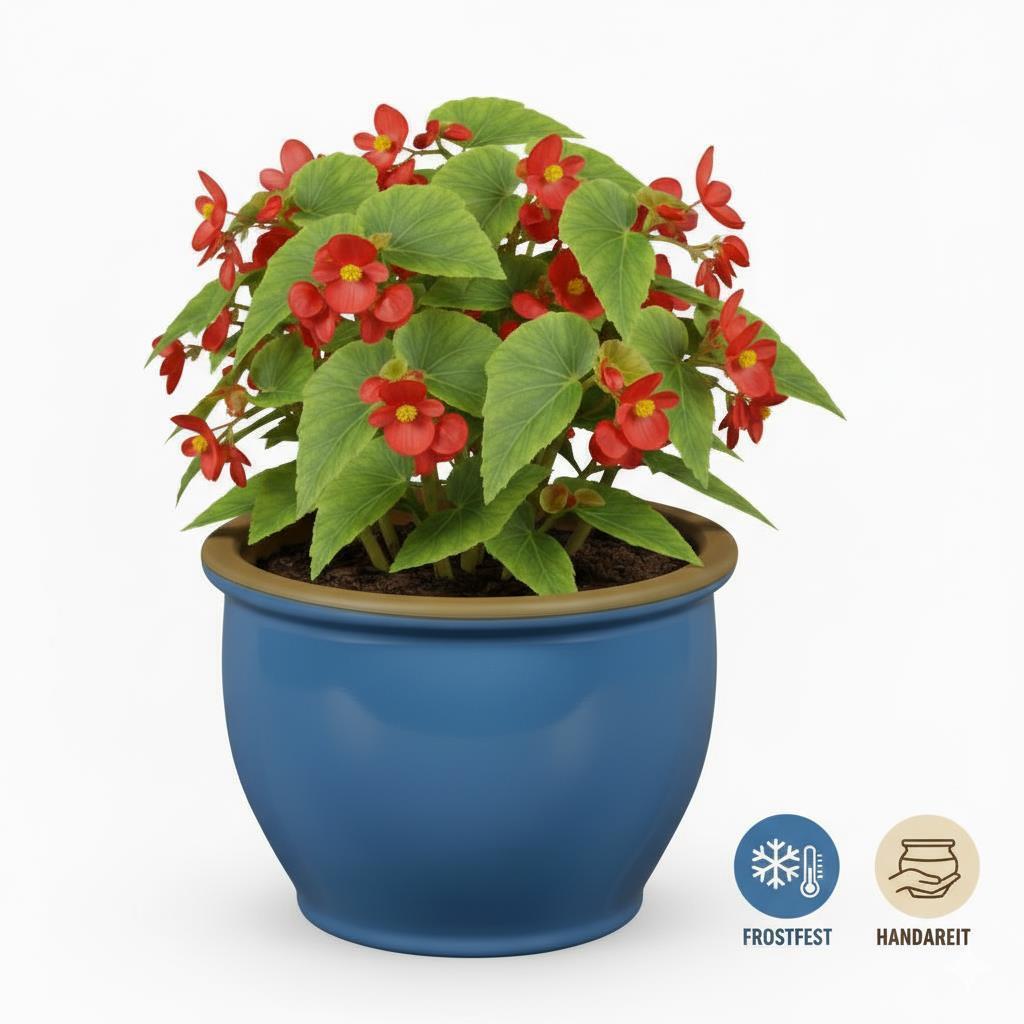Blumentopf Pflanzgefäß aus Keramik Modell "Roma" 38cm Soft Blau
