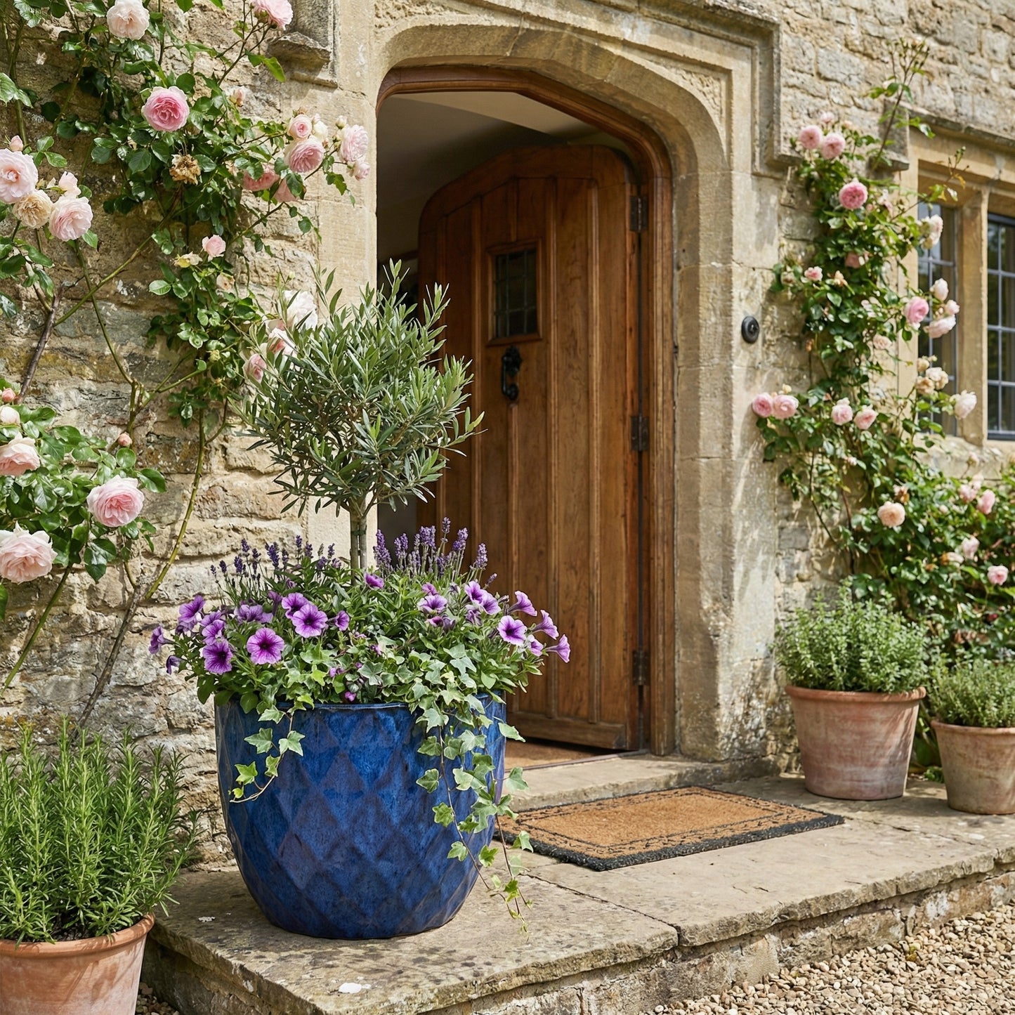 pflanztopf-keramik-royal-blau-diamant-struktur-frostfest-38cm