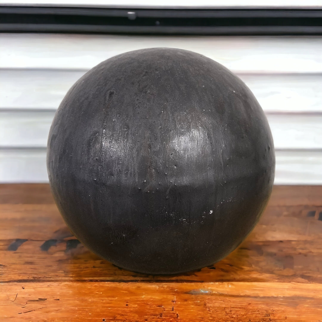 Gartenkugel Rosenkugel Keramik 16cm Anthrazit glasiert