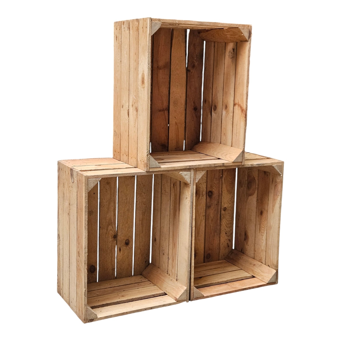 Holzkisten 12er Set 50 x 40 x 30cm Vintage Natur massiv und stabil