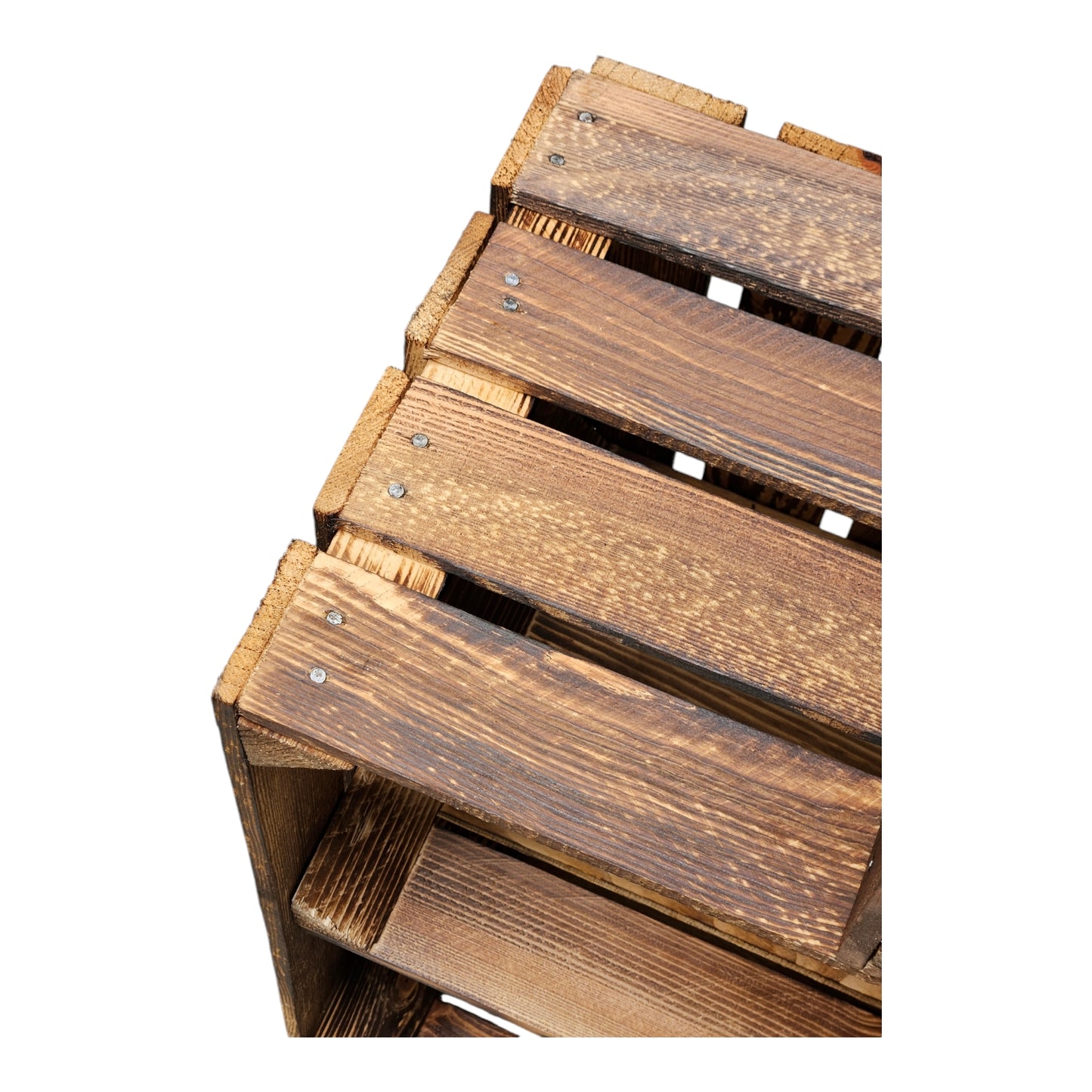 Holzkisten mit Regalfach Lang 50 x 40 x 30cm Geflammt Vintage