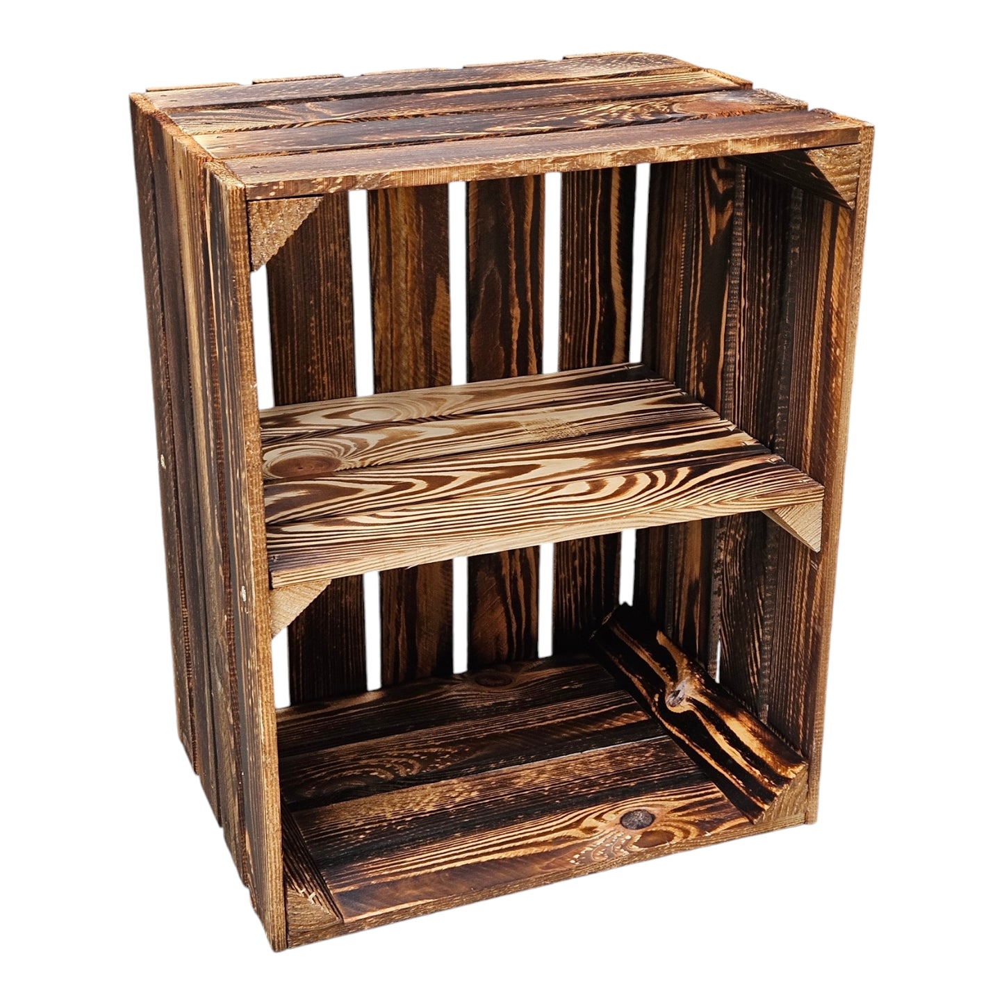 Holzkiste Vintage Geflammt 50 x 40 x 30cm Regal Kurz