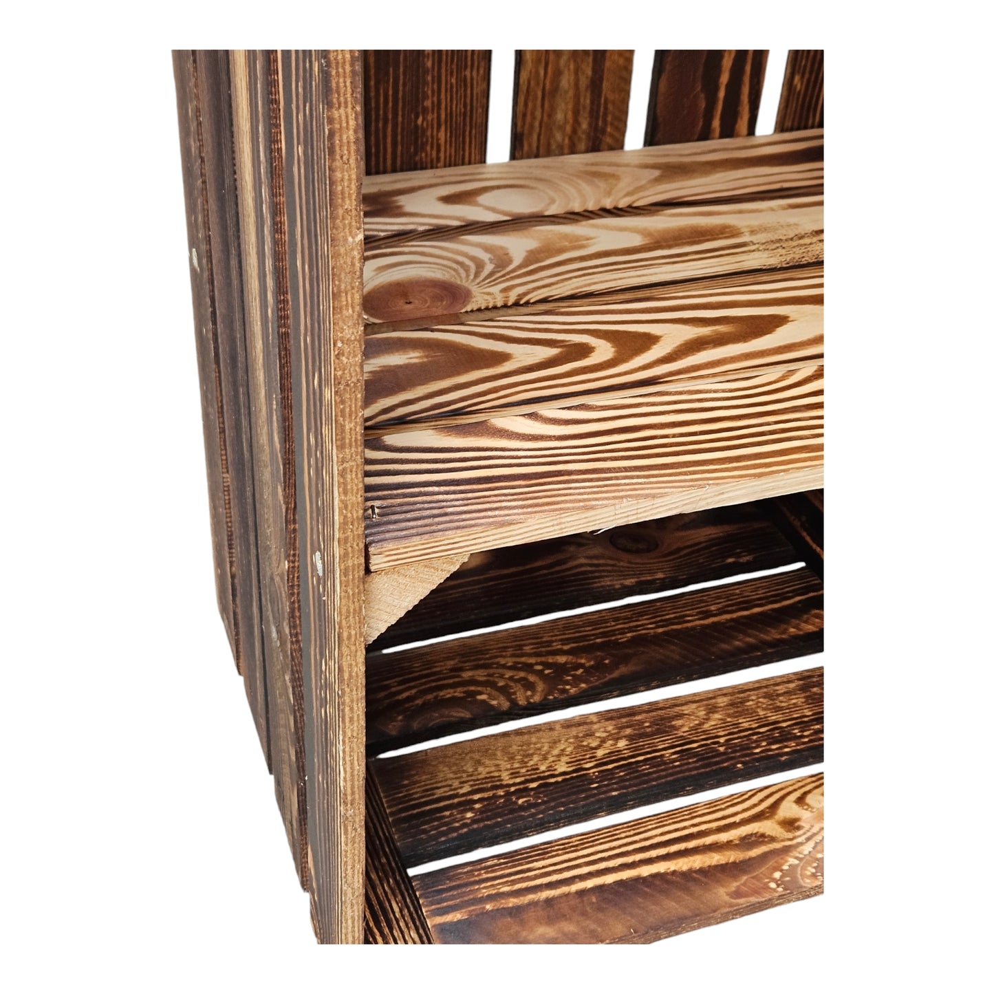 Holzkiste Vintage Geflammt 50 x 40 x 30cm Regal Kurz