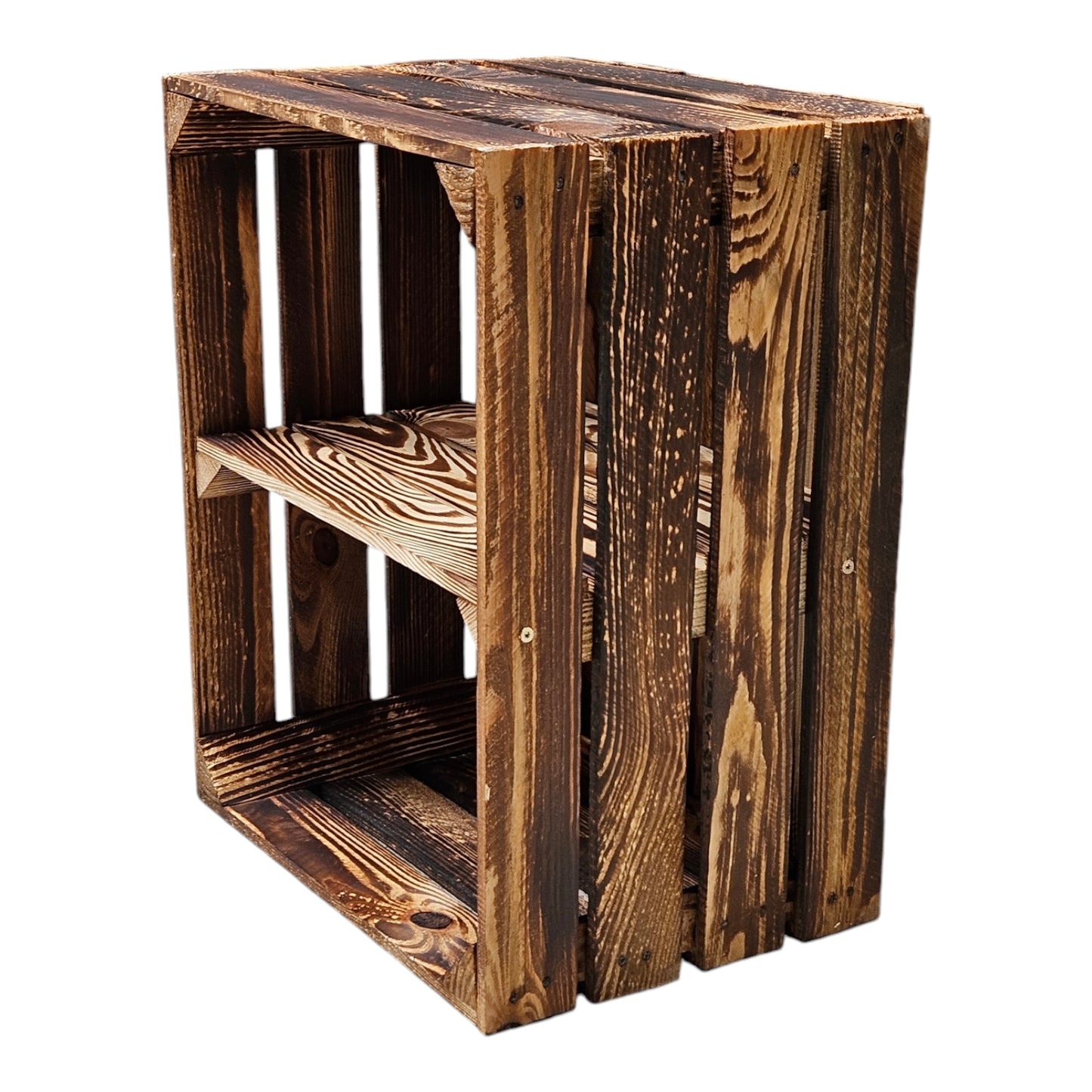 Holzkiste Vintage Geflammt 50 x 40 x 30cm Regal Kurz