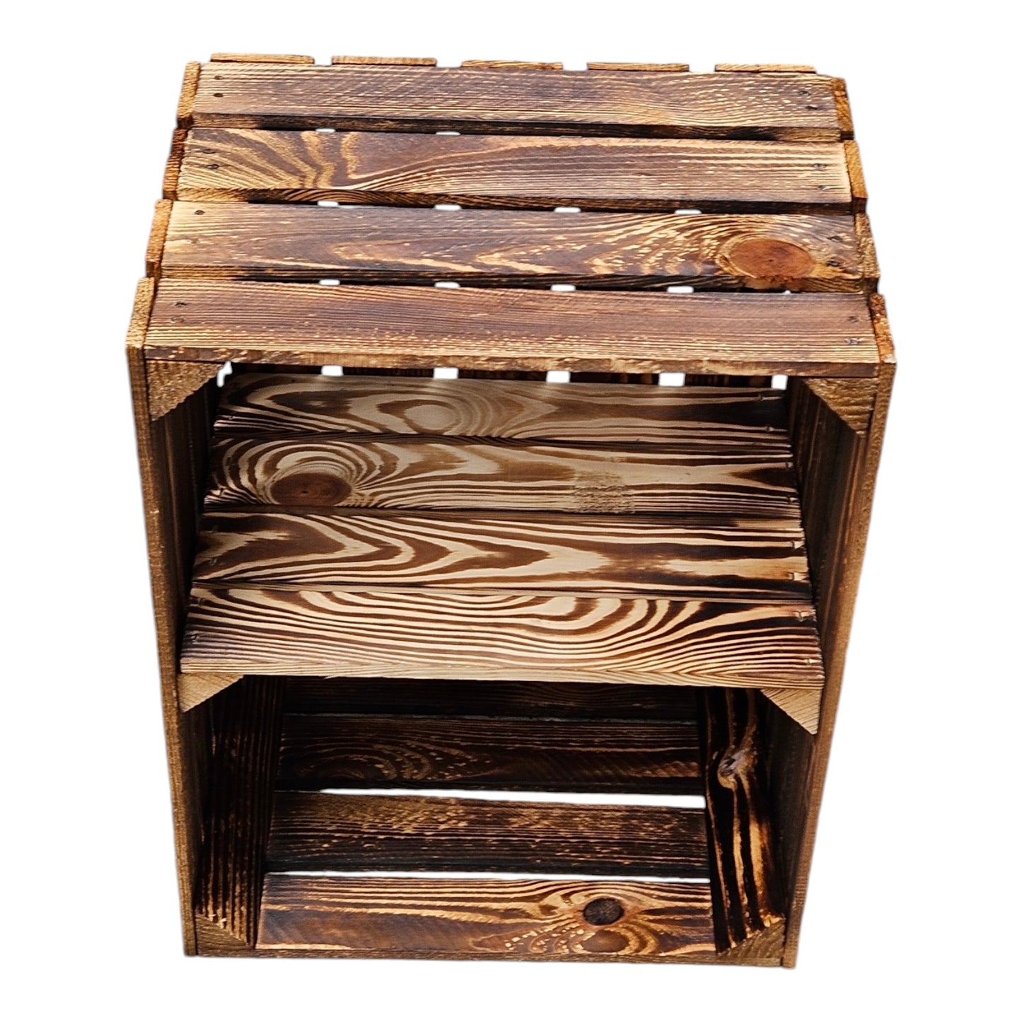 Holzkiste Vintage Geflammt 50 x 40 x 30cm Regal Kurz