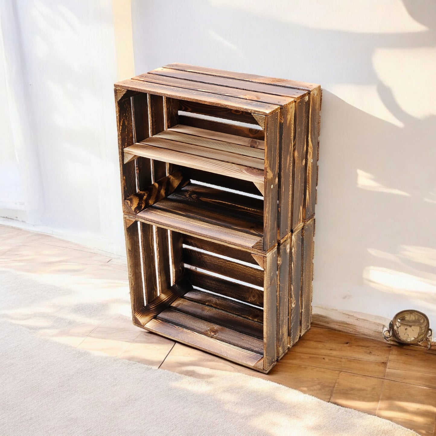 Obstkisten 50 x 40 x 30cm Geflammt 3er Set Regal Lang