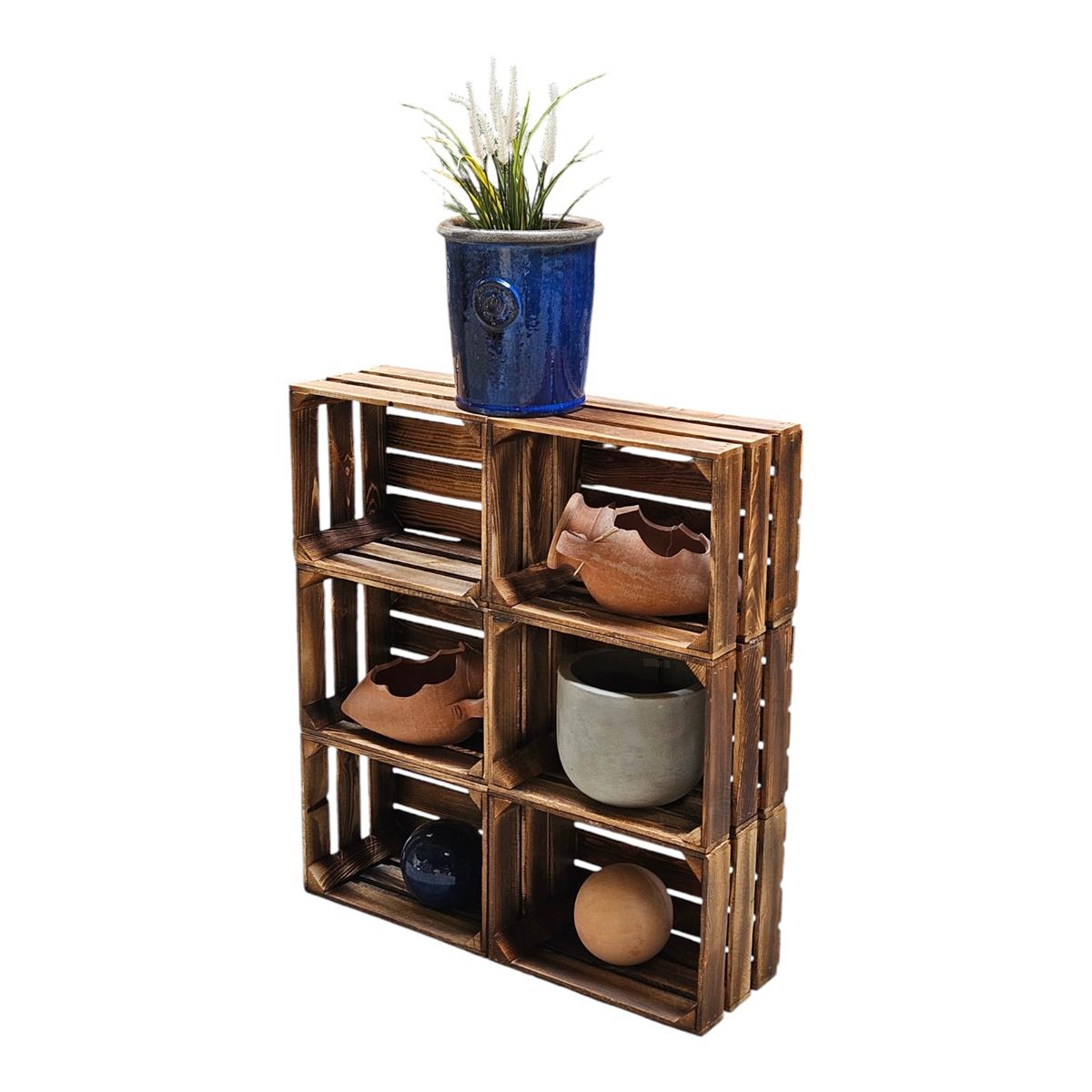 Coffrets décoratifs vintage en bois 40cm lot de 6