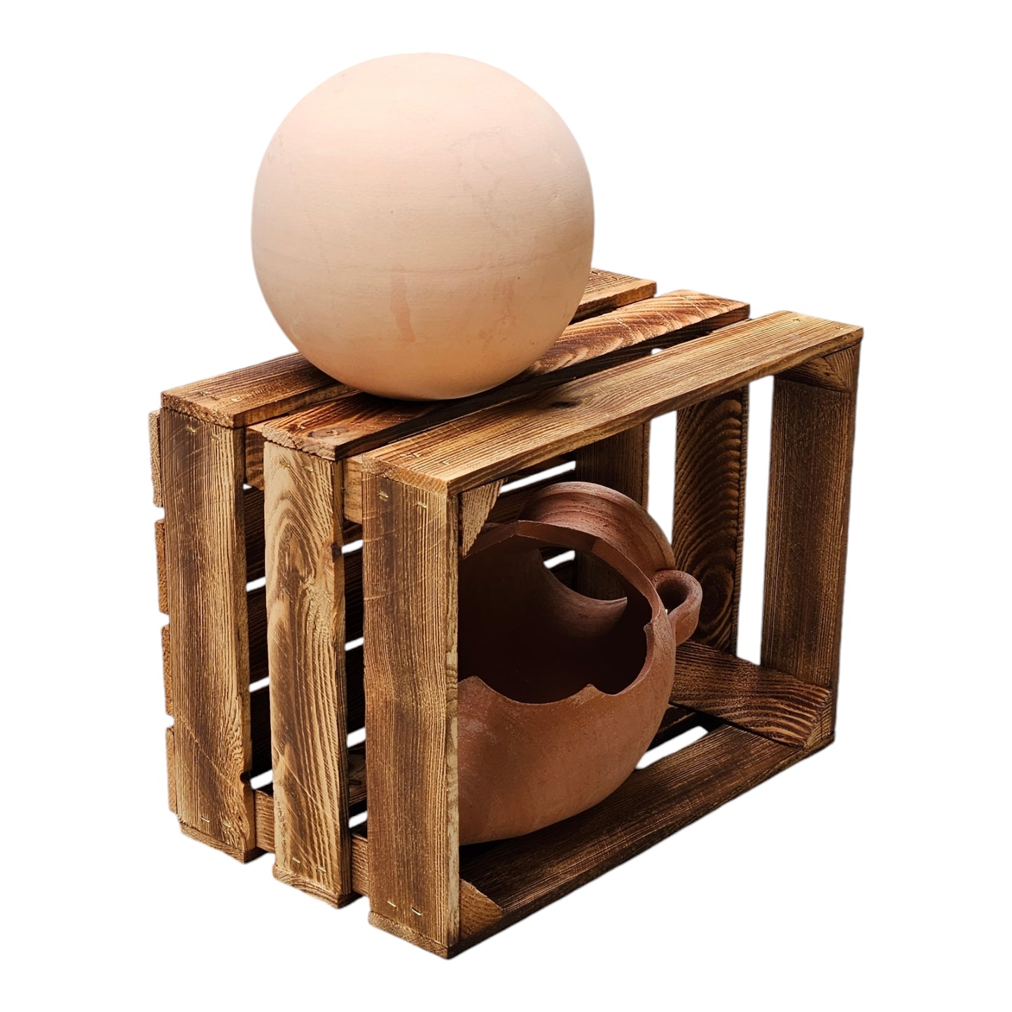 Holzkiste Dekokiste Box 40 x 30 x 25 cm 2er SET Geflammt