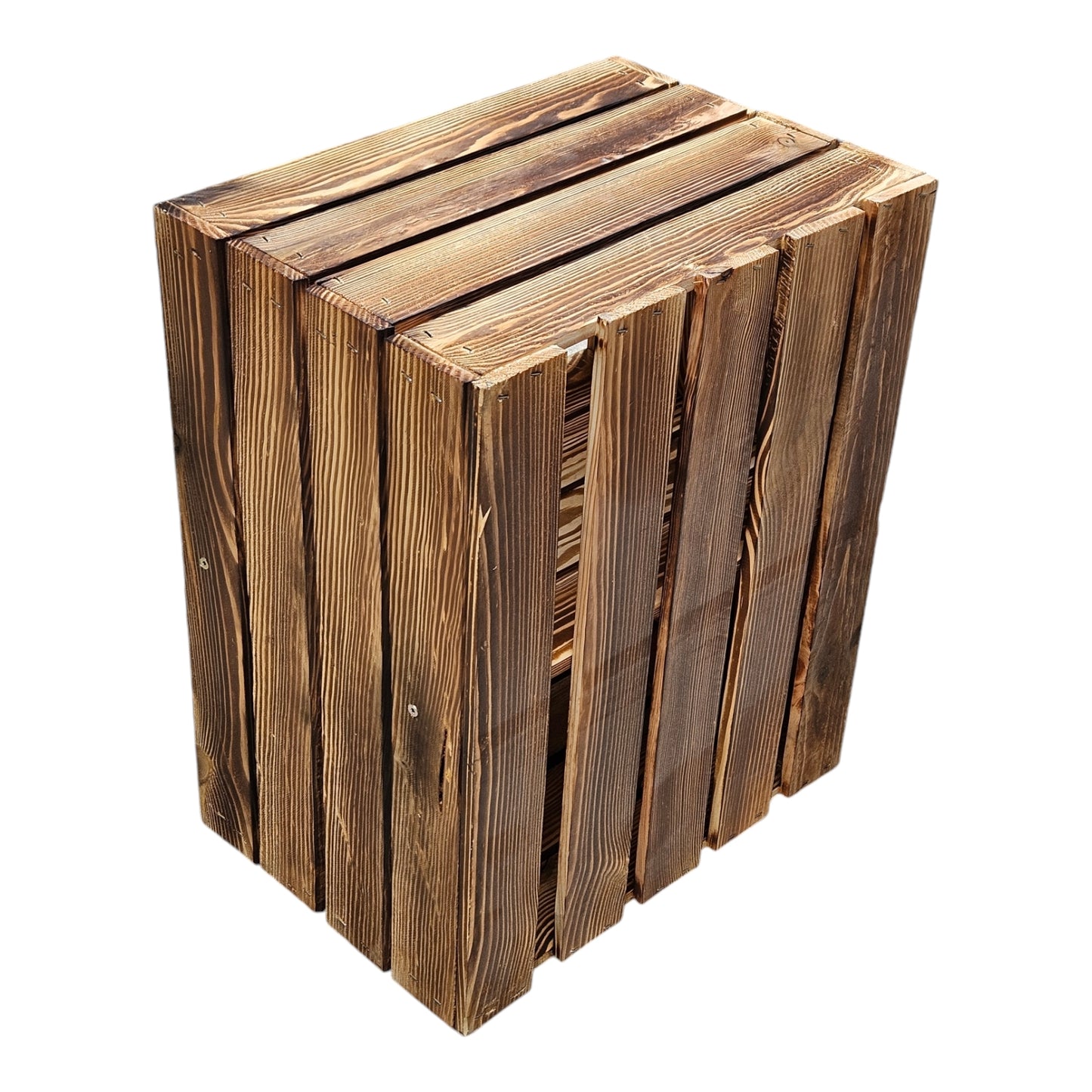 Holzkiste 2er Set Geflammt Ablage kurz 50 x 40 x 30cm Regalkisten