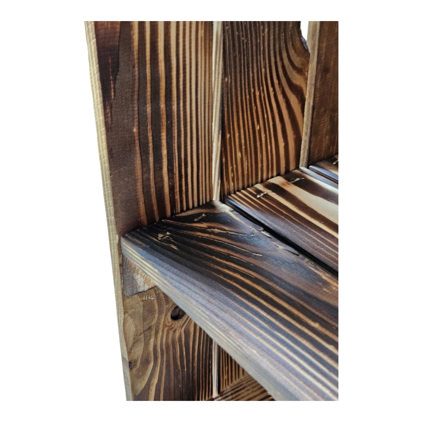 Holzkiste Kistenregal 50x40x30cm Boden Längs Geflammt 2er SET