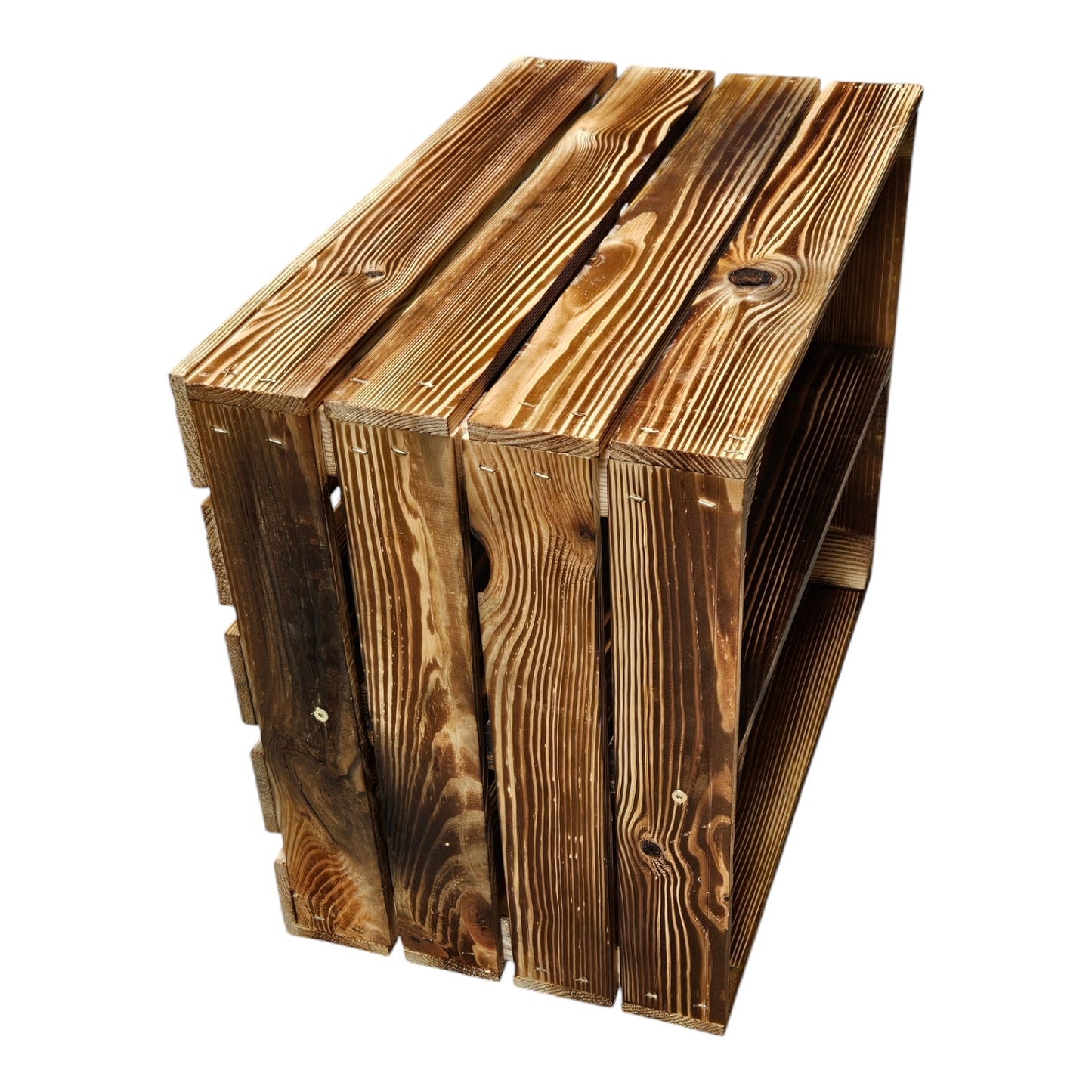 Holzkiste 50x40x30cm Geflammt Boden Lang