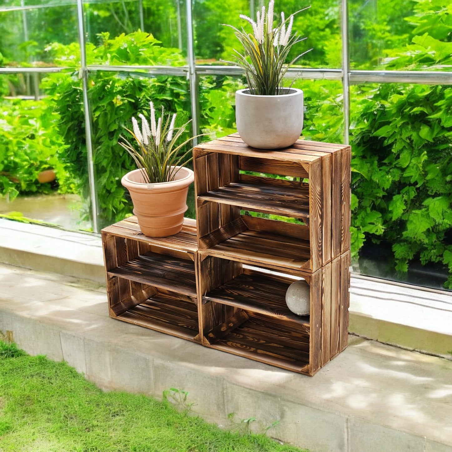 Holzkisten Regalkisten 50 x 40 x 30cm mit Ablage Lang 8 x