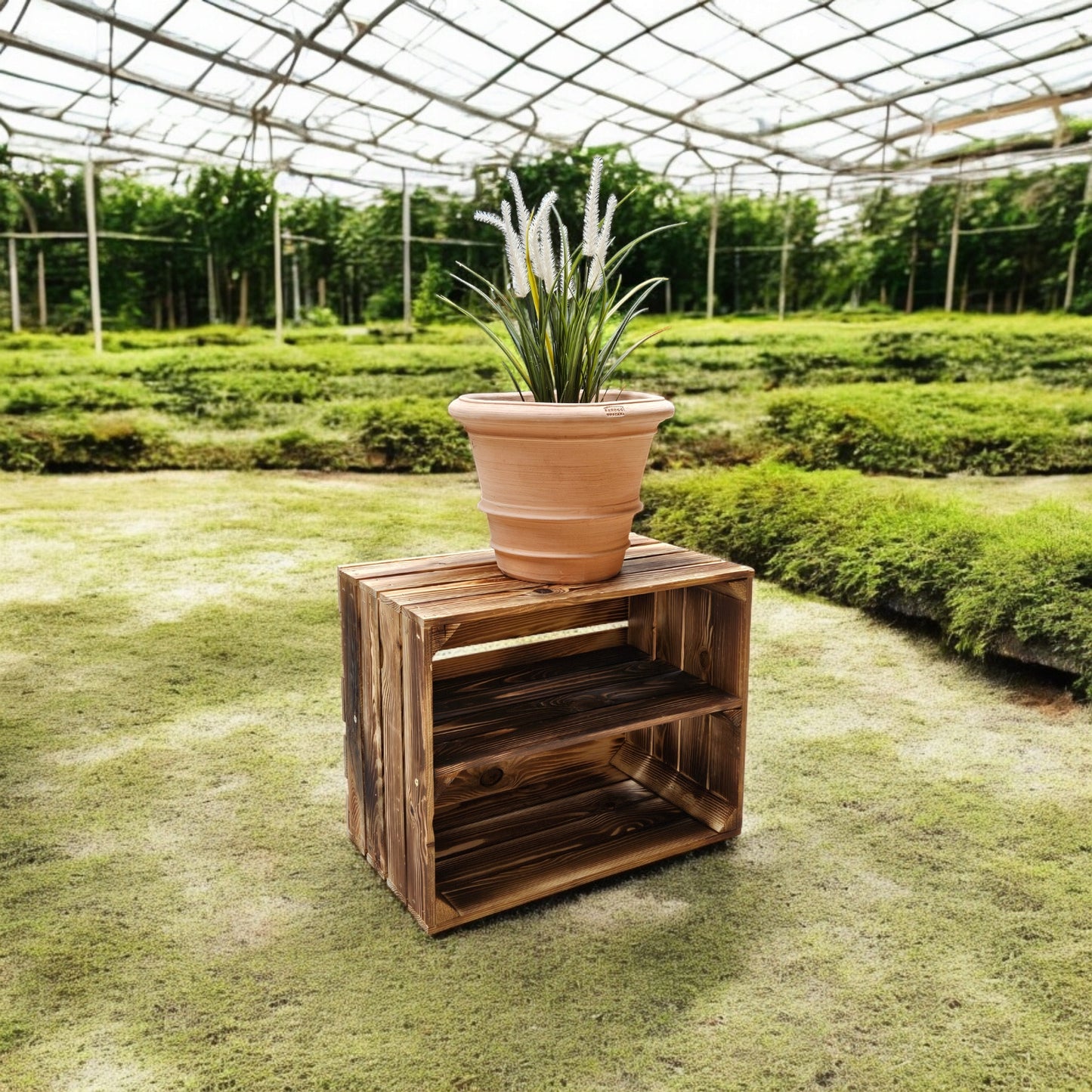 Holzkisten Regalkisten 50 x 40 x 30cm mit Ablage Lang 8 x