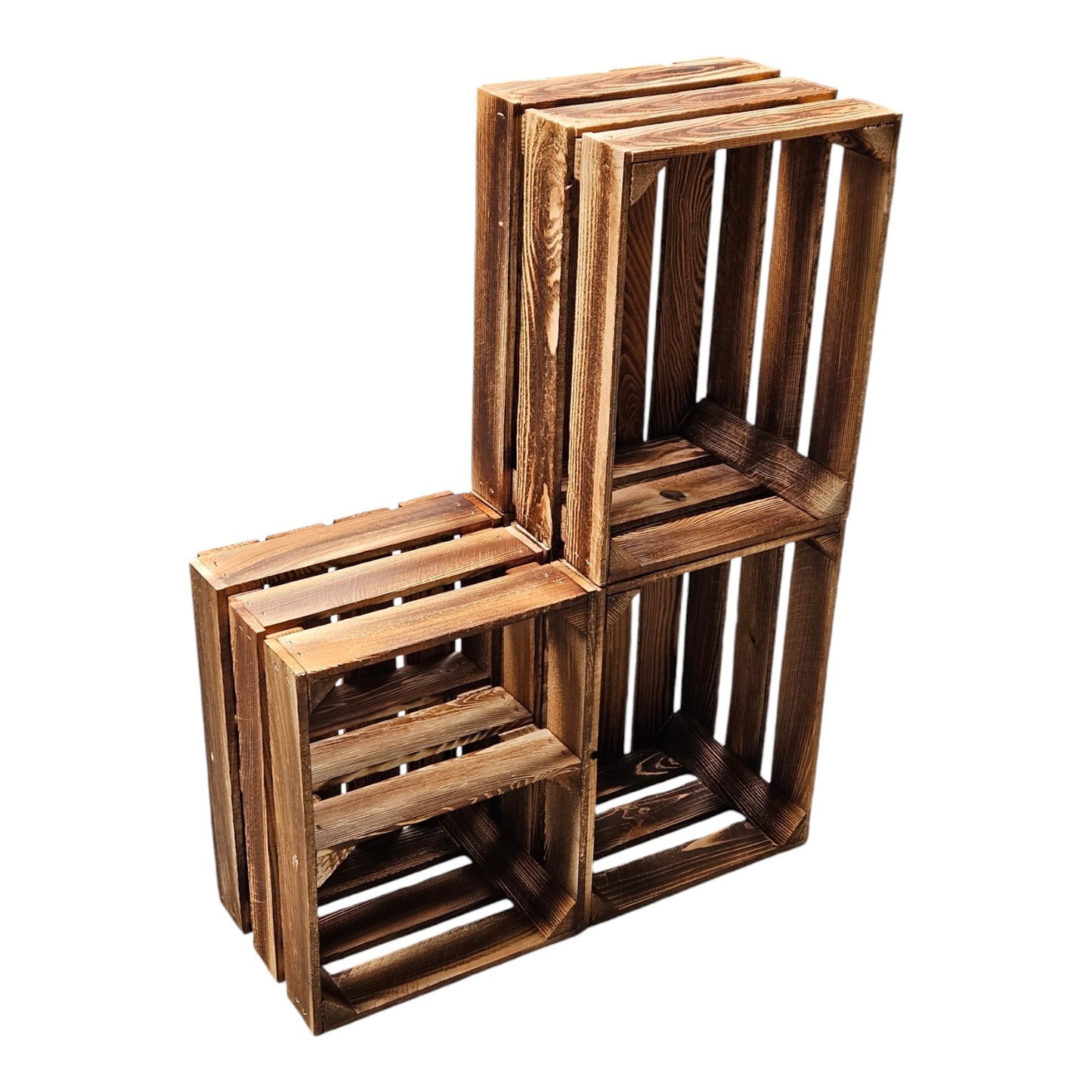 Holzkisten Obstkisten 3 x 40x30x25cm Geflammt Ablage Kurz