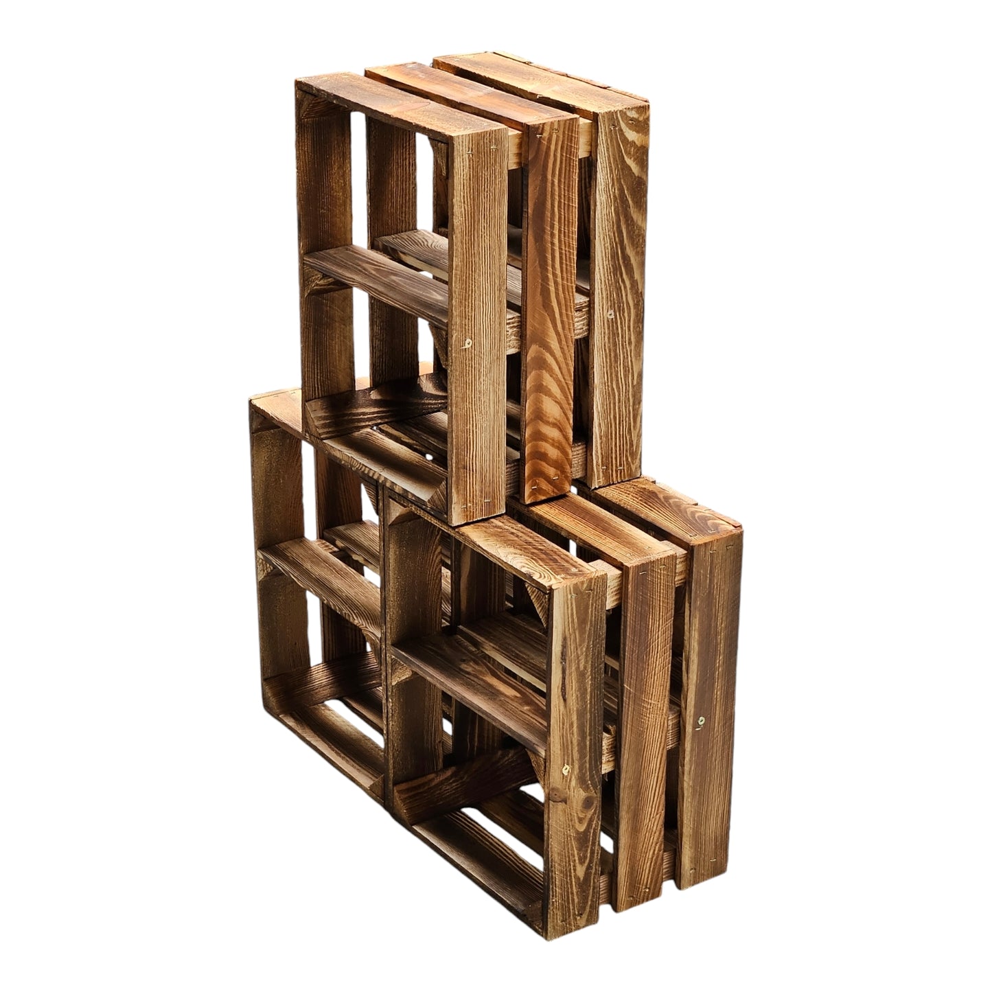 Holzkiste Obstkiste Regal 40x30x25cm Geflammt Boden Kurz