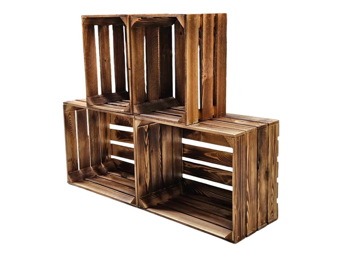 Obstkisten Holzkisten Regal 50 x 40 x 30cm und 40x30x25 4er