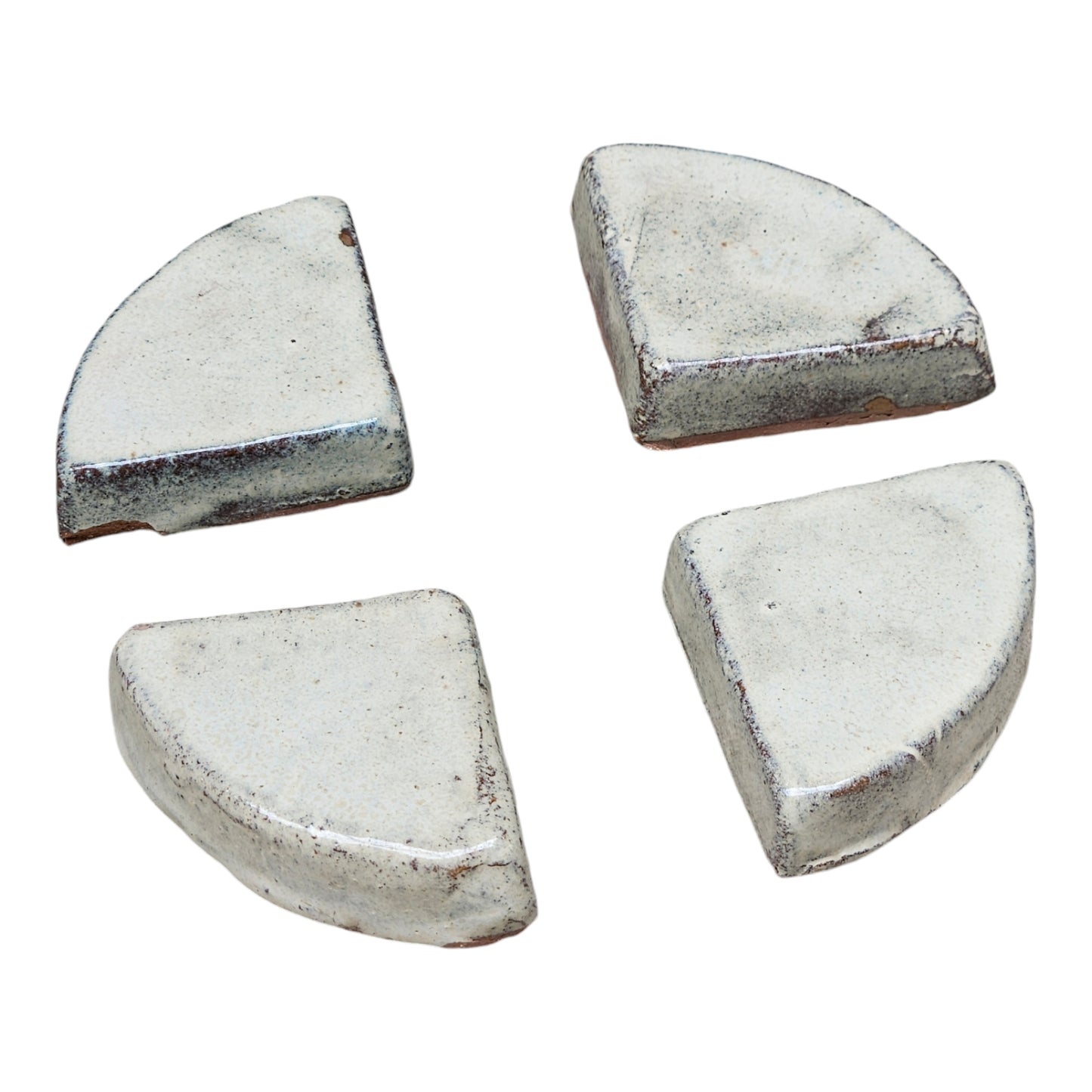 4 Untersetzer für Blumentopf | Grau-Weiß | 7cm x 2cm | Hochwertig