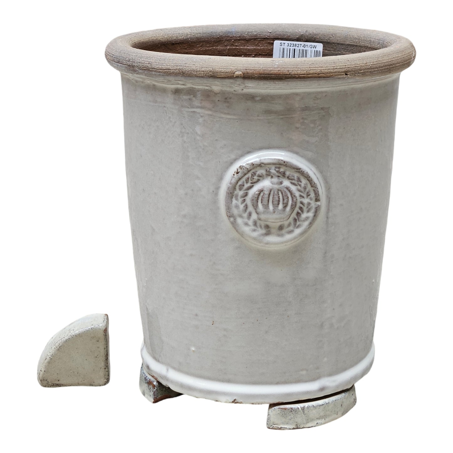 4 Untersetzer für Blumentopf | Grau-Weiß | 7cm x 2cm | Hochwertig