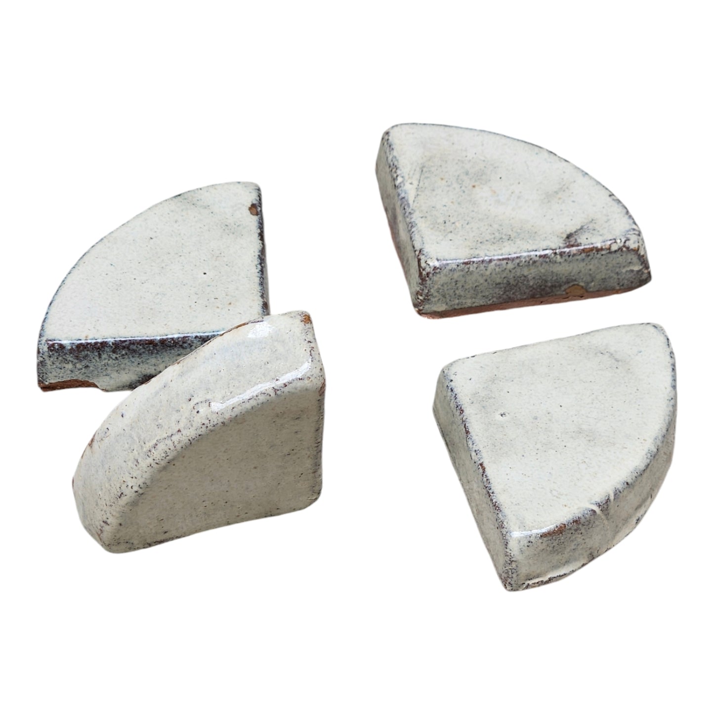 4 Untersetzer für Blumentopf | Grau-Weiß | 7cm x 2cm | Hochwertig