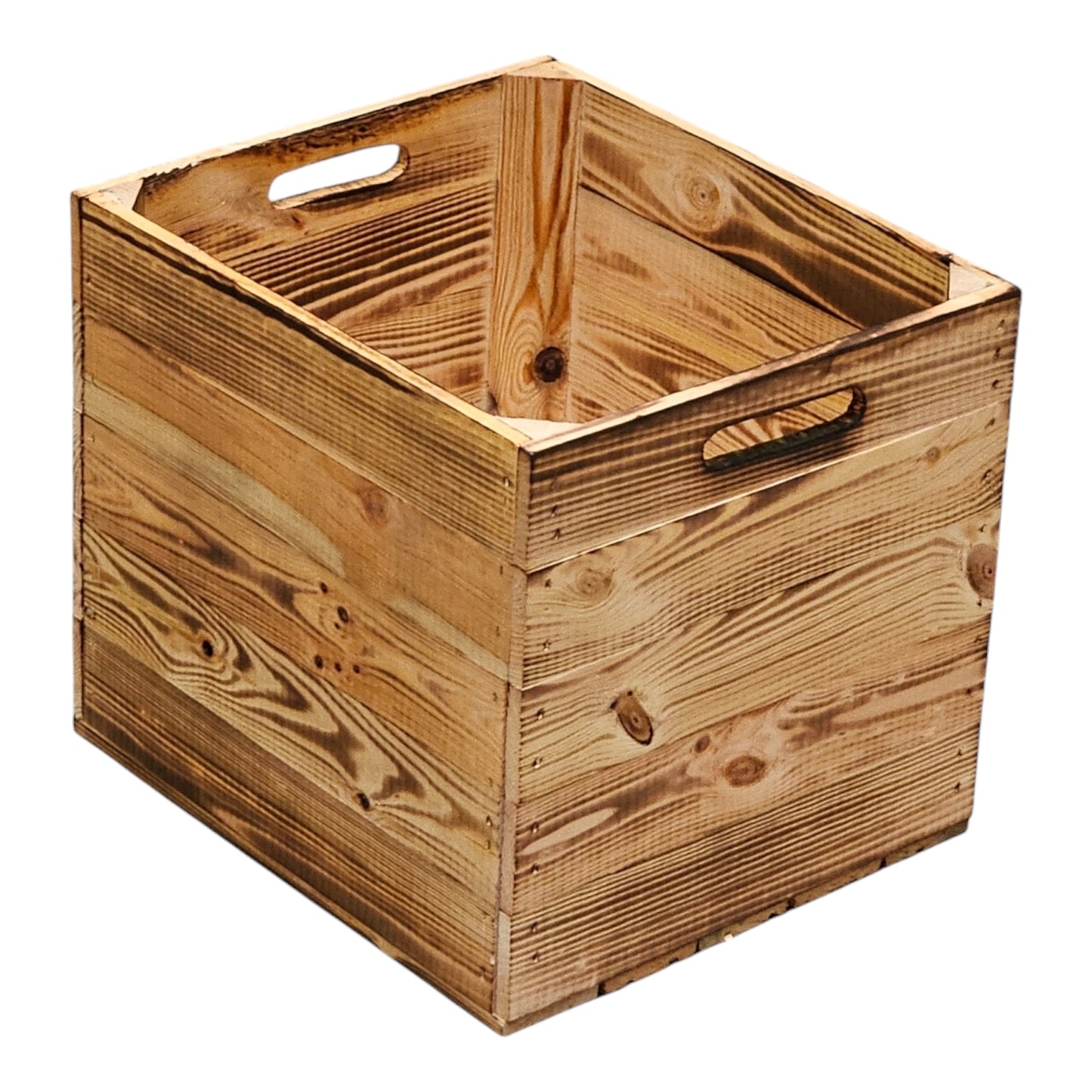 Holzkiste Obstkiste "Kallax" 32,5x38x32,5cm Geflammt 3er SET