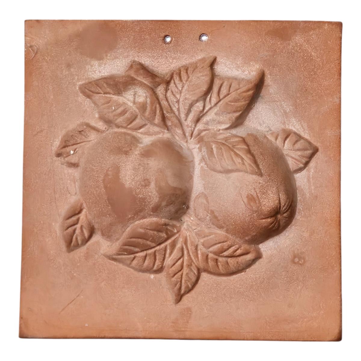 4er Set Terrakotta-Wandbilder: Mediterrane Gartendeko aus Italien