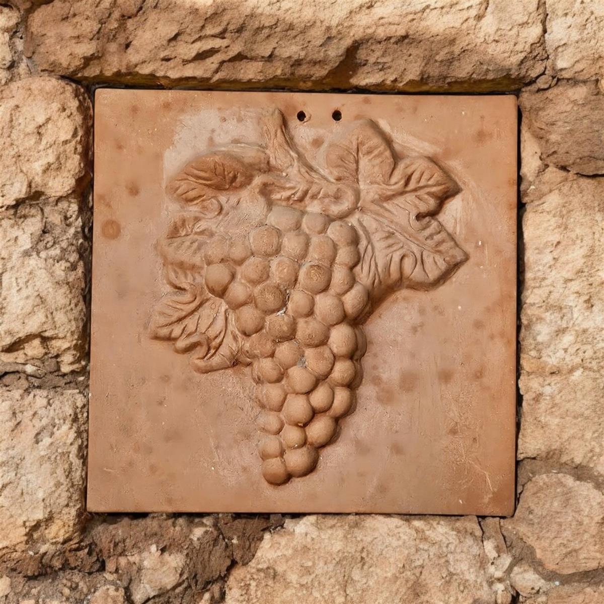 4er Set Terrakotta-Wandbilder: Mediterrane Gartendeko aus Italien